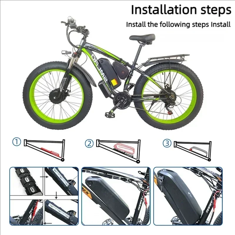 🔋36-48-52V For Motor Electric  - огляд і ціна Ebike Battery 48V 20Ah Hailong