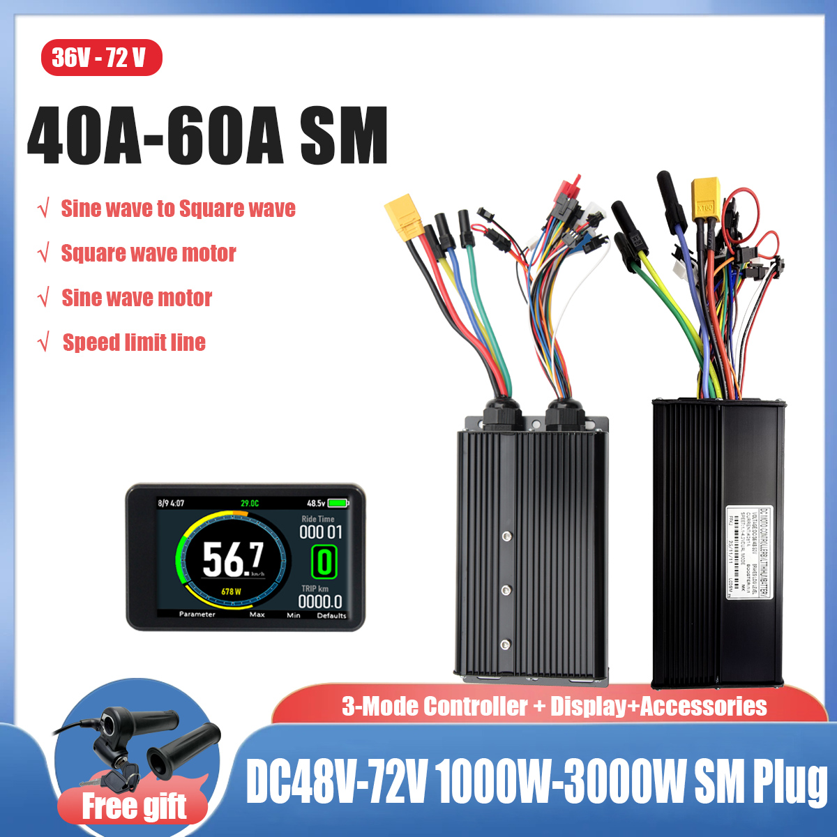 EBIKE Sine to Square Wave conv - огляд і ціна Ebike Conversion Kit 72V 3000W