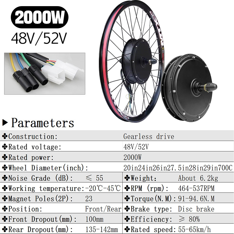72V 5000W E-Bike Conversion Ki - огляд і ціна 72V 5000W Hub Motor Kit