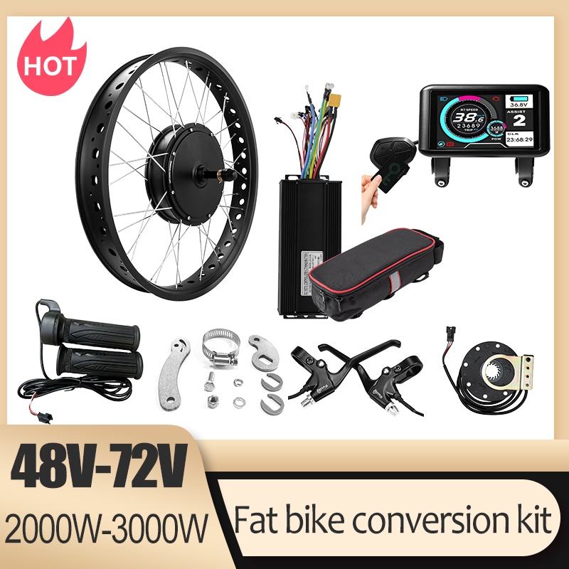 72V 3000W Fat Tire Snow Bike M - огляд і ціна Fat Tire Ebike Conversion Kit 2000W