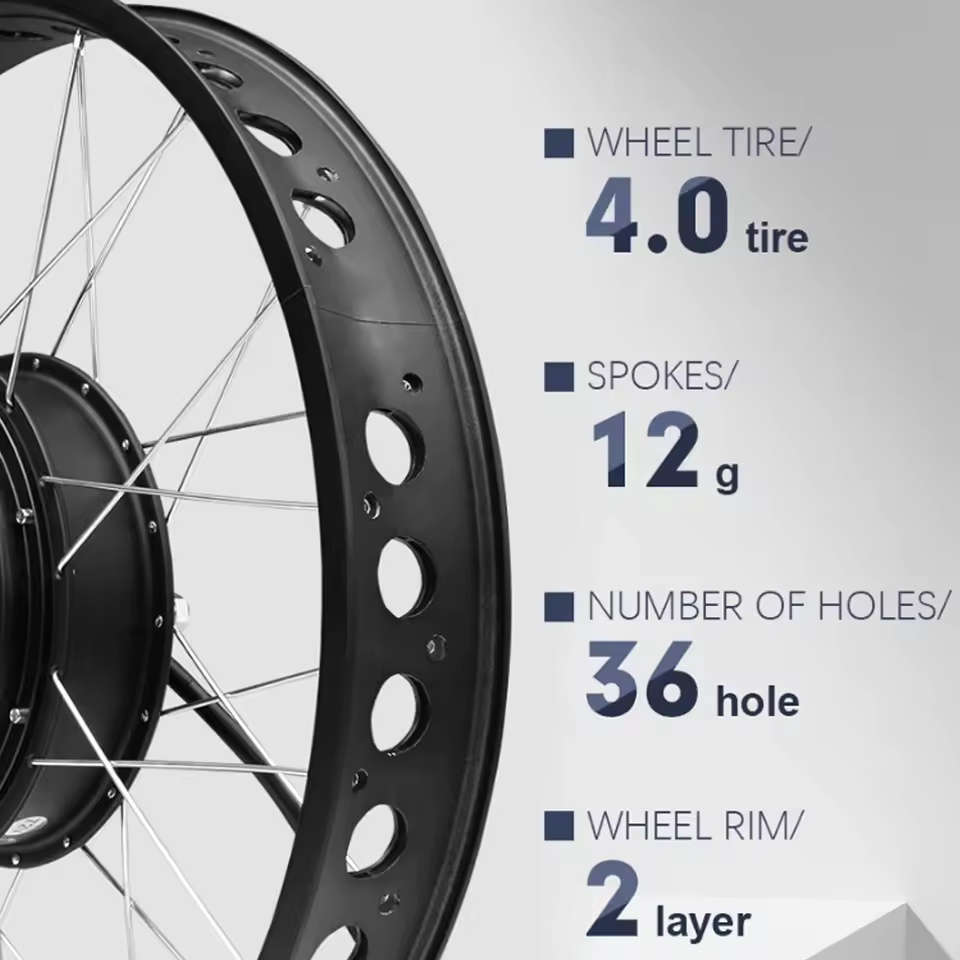 72V 3000W Fat Tire Snow Bike M - огляд і ціна Fat Tire Ebike Conversion Kit 2000W